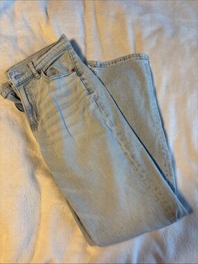 American Eagle Outfitters High Waisted Light Blue Straight Leg Jeans